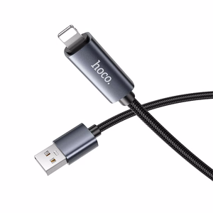 Kabelis USB A į Lightning Hoco 2,4A su ekranu 1 m X112 juodas