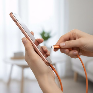 Laidas USB C į USB C Forcell F-Energy QC4.0 PD 3A 60W Cafule Flat 1,2 m CCFN23 oranžinis