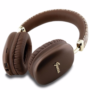 Guess GCube Metalinis Užrašas Bluetooth ausinės ant ausų - rudos