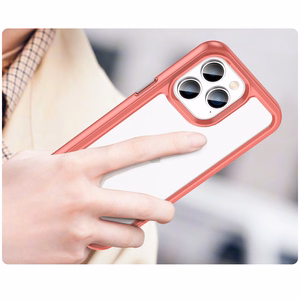 Outer Space dėklas iPhone 14 Pro kietas dangtelis su geliniu rėmeliu raudona