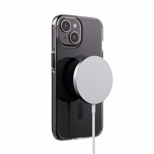 Crong Clear MAG Pro MagSafe dėklas, skirtas iPhone 15, juodas