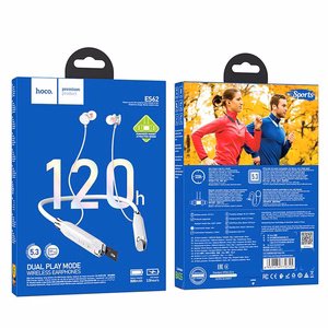 HOCO belaidės ausinės bluetooth kaklo pakaba ES62 pilkos