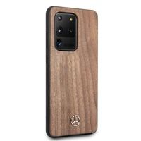 Mercedes Wood Line Walnut dėklas telefonui Samsung Galaxy S20 Ultra – rudos spalvos