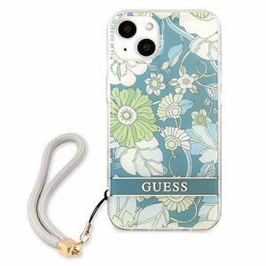 Guess GUHCP13MHFLSN iPhone 13 6.1" žalias/žalias kietas dėklas Gėlių Dirželis