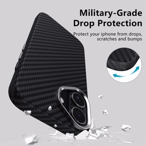 Tech-Protect Ion Carbon Magnetinis dėklas telefonui iPhone 17 - juoda ir sidabrinė