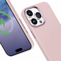 Crong Color Cover LUX Magnetic - iPhone 15 Pro MagSafe dėklas (rožinis)