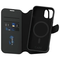 CARE by PanzerGlass Funkcija Tango 2in1 Piniginės tipo dėklas MagSafe iPhone 13 / 14 - juodas
