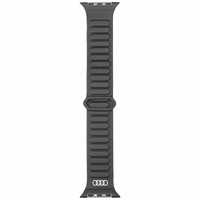 Dirželis Audi Logo Synthetic Leather Magnetic Ring skirtas Apple Watch 44/45/46/49mm juodas