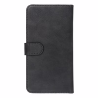 Universalus knygos tipo dėklas COMMON dydis L, skirtas IPHONE 6 PLUS / 7 PLUS / 8 PLUS / XS MAX / 11 PRO MAX / SAMSUNG S20 FE / S21 FE / S10 PLUS / A10 / A32 / A54 / XIAOMI 12 LITE / HUAWEI P30 PRO, juodas