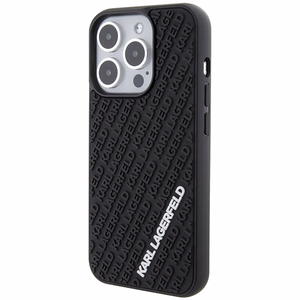 Karl Lagerfeld 3D guminis daugialypis logotipas dėklas telefonui iPhone 15 Pro - juodas