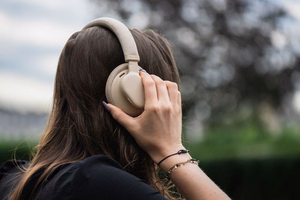 FORCELL F-AUDIO Touch Beat belaidės ausinės bluetooth ANC smėlinės
