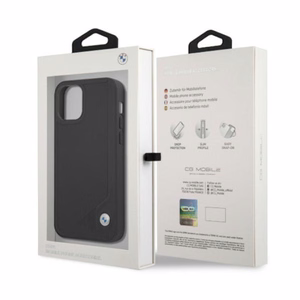 BMW odinis dėklas su įspaudu iPhone 12 Pro Max - juodas