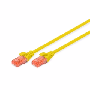 DIGITUS – CAT 6 U/UTP RJ45 PVC AWG 26/7 tinklo komutacinis kabelis, 2 m, geltonos spalvos
