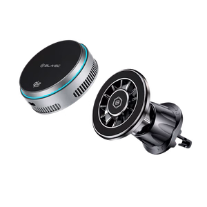 "Blavec" automobilinis laikiklis BHC-05 Qi2.2 25W su indukciniu įkrovimu ir aktyviu aušinimu iki oro ventiliatoriaus (BHC05-MWIB), juodas