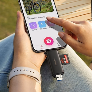 Ugreen 2in1 USB-C / USB-A SD 4.0 UHS-II kortelių skaitytuvas - juodas
