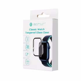 Bestsuit dėklas su hibridiniu stiklu Apple Watch serijai 7/8/9-41mm - skaidrus