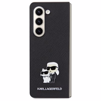 Karl Lagerfeld Saffiano Karl&Choupette Pin dėklas telefonui Samsung Galaxy Z Fold 5 - juodas