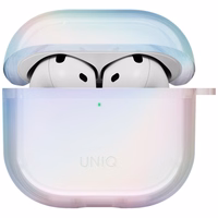 Uniq Iridescia dėklas AirPods 4 Hang Case - holo balta