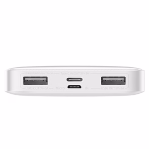 Baseus Bipow išorinė baterija su ekranu 10000mAh 15W balta (Overseas Edition) + USB-A - Micro USB kabelis 0.25m baltas (PPBD050002)