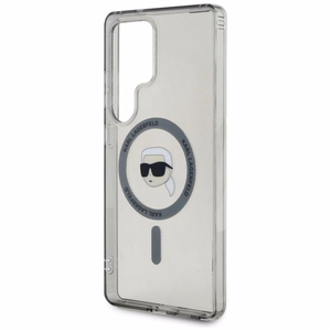 Dėklas Karl Lagerfeld Button Karl Head Printed Logo Magnetinis Samsung Galaxy S25 Ultra juodas