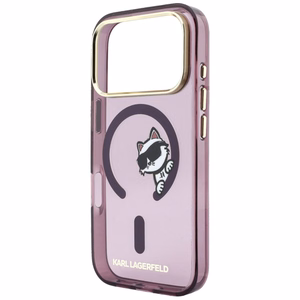 Karl Lagerfeld Peekaboo Logo dėklas, skirtas iPhone 18 Pro Max / 17 Pro Max, suderinamas su MagSafe – bordo spalvos