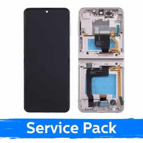 LCD Ekranas suderinamas su Samsung F721 Z Flip4 (VIDINIS) su rėmeliu / rožinis auksinis / (Service Pack)