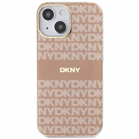 DKNY IML Mono ir juostelės Magnetinis dėklas iPhone 15 / 14 / 13 - rožinė