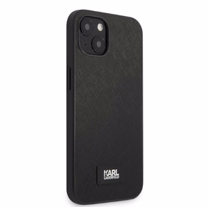 Karl Lagerfeld KLHCP13MSFMP2K iPhone 13 6.1" kietas dėklas juodas/juodas Saffiano Plokštelė