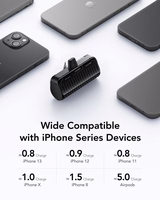 VEGER išorinė baterija 5000 mAh su įmontuotu jungtimi Lightning PlugOn PD QC3.0 3A 20W W0558P juoda