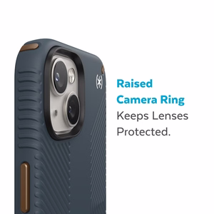 Чехол Speck Presidio2 Grip для iPhone 15 Plus / 14 Plus, с нескользящим покрытием, цветовая комбинация «Charcoal / Cool Bronze / Slate»