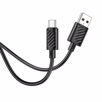 Kabelis USB-A į USB-C Hoco 3A 1 m X88 juodas
