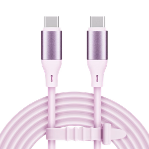 Kruger&Matz Basic USB-C–USB-C silikoninis kabelis, 100 W, 1 m, rožinis