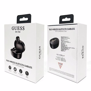 Guess GUTWST30BKTWS Bluetooth belaidės ausinės su įkrovimo stotele, juodos
