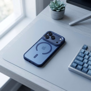 Case for iPhone 17 Pro / 18 Pro Forcell F-Protect Shadow Stand Premium compatible with MagSafe navy blue