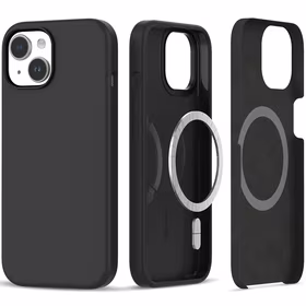 Tech-Protect Silikoninis Magnetinis dėklas telefonui iPhone 15 - matinė juoda