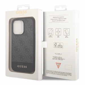 Guess GUHCP14XG4GLGR iPhone 14 Pro Max 6.7" pilkas/pilkas kietas dėklas 4G Stripe kolekcija