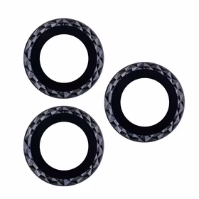 Akinių su lęšiais rinkinys iPhone 12 6,1" juodas rombas (2 vnt.)