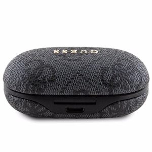 Guess Bluetooth ausinės GUTWSP4EGK TWS ENC 4G PU METAL LOGO juodos