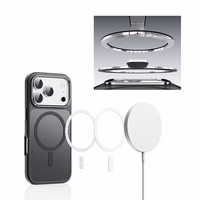 Rock Guard Touch Matte Serijos Magnetinė Dėklas ant Iphone 17 Pro - juodas (metalinis objektyvo rėmas)