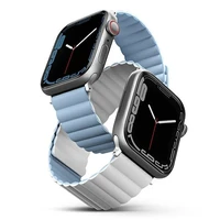 Uniq Revix dirželis for Apple Watch 1/2/3/4/5/6/7/8/SE/SE2/Ultra 42/44/45/49mm - baltas and mėlynas