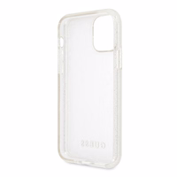 Guess GUHCN58PCGLSI iPhone 11 Pro sidabriškas kietasis dėklas Glitter