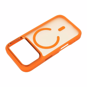 Dėklas, skirtas iPhone 18 Pro / 17 Pro: Forcell F-Protect Smoke Hybrid Premium, suderinamas su MagSafe, spalva – oranžinė