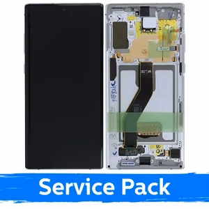 LCD Display Compatible With Samsung N975 Note 10 Plus With Frame / Aura White / (Service Pack)