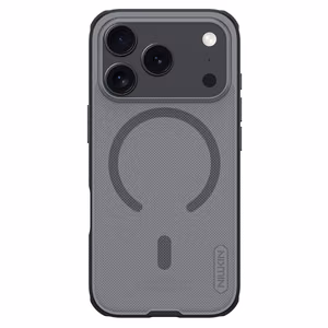 "Nillkin Super Frosted Shield Pro MagSafe" dėklas, suderinamas su "iPhone 17 Pro" - skaidrus, juodas