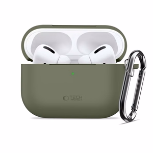 Tech-Protect silikoninis dėklas su kabliuku AirPods Pro ausinėms - alyvuogių