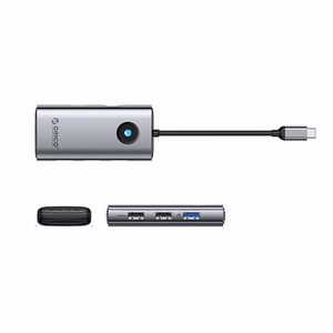 Orico PW11-5P USB-C Hub prijungimo stotelė 1x USB-A 3.0 + 2x USB-A 2.0 + 1x USB-C PD + 1x HDMI - pilka