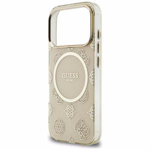 Guess IML Peony Dot MagSafe Dėklas for iPhone 17 Pro - smėlinis