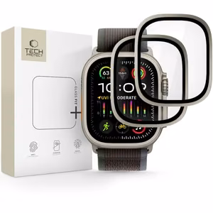Tech-Protect grūdintas stiklas 2 vnt. Apple Watch Ultra 49mm sidabrinis ir juodas