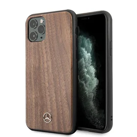 Mercedes Wood Line Walnut dėklas iPhone 11 Pro Max - rudas