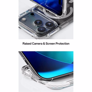 Rock Crystal Clear Magnetinė serijos dėklas telefonui Iphone 17 Pro Max skaidrus-juodas